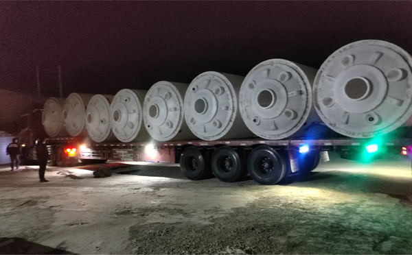 镇原锥底桶交付现场